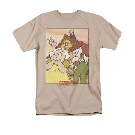 Courage The Cowardly Dog Shirt Gothic Courage Adult Sand Tee T-Shirt