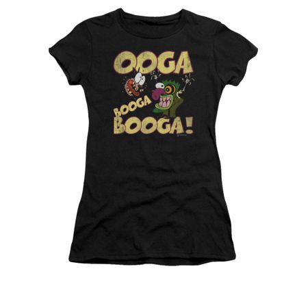 Courage The Cowardly Dog Shirt Juniors Ooga Booga Booga Black Tee T-Shirt