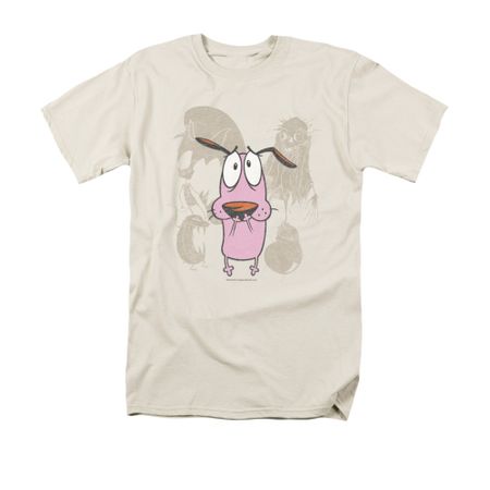 Courage The Cowardly Dog Shirt Monsters Adult Cream Tee T-Shirt