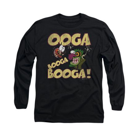Courage The Cowardly Dog Shirt Ooga Booga Booga Long Sleeve Black Tee T-Shirt