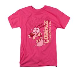 Courage The Cowardly Dog Shirt Running Scared Adult Hot Pink Tee T-Shirt