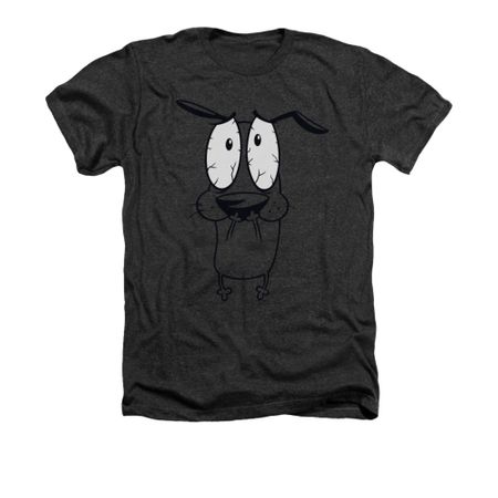 Courage The Cowardly Dog Shirt Scared Adult Heather Charcoal Tee T-Shirt