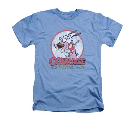 Courage The Cowardly Dog Shirt Vintage Courage Adult Heather Light Blue Tee T-Shirt