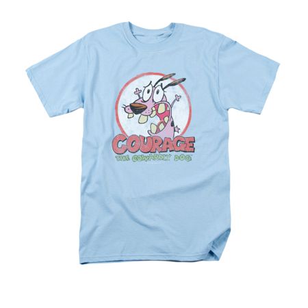 Courage The Cowardly Dog Shirt Vintage Courage Adult Light Blue Tee T-Shirt