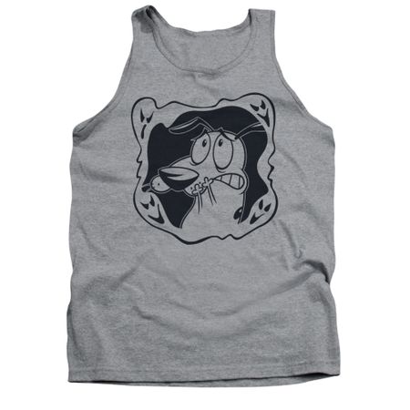 Courage The Cowardly Dog Tank Top Ghost Frame Athletic Heather Tanktop