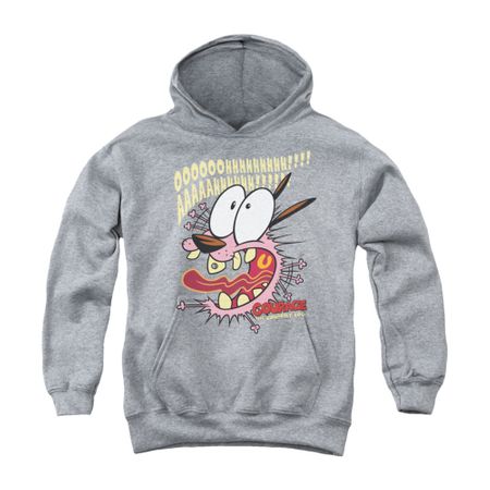 Courage The Cowardly Dog Youth Hoodie Scaredy Dog Athletic Heather Kids Hoody
