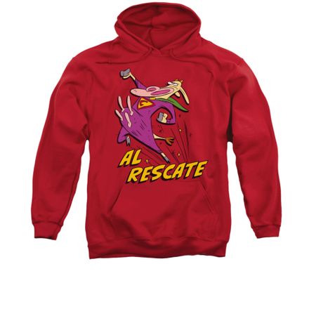 Cow & Chicken Hoodie Sweatshirt Al Rescate Red Adult Hoody Sweat Shirt