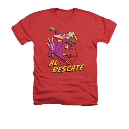 Cow & Chicken Shirt Al Rescate Adult Heather Red Tee T-Shirt