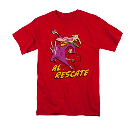 Cow & Chicken Shirt Al Rescate Adult Red Tee T-Shirt