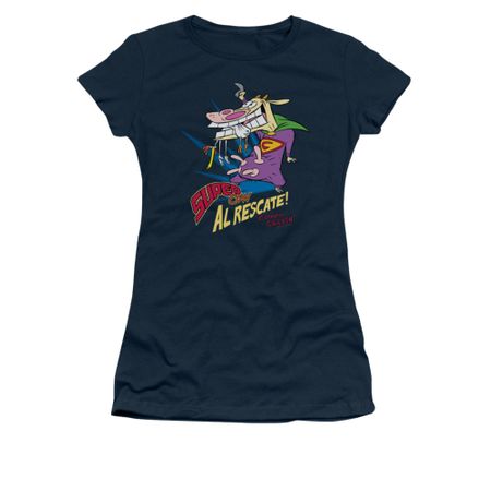 Cow & Chicken Shirt Juniors Super Cow Navy Tee T-Shirt