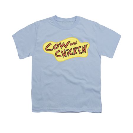 Cow & Chicken Shirt Kids Logo Light Blue Youth Tee T-Shirt
