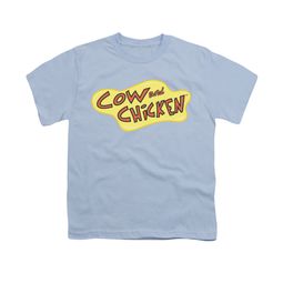 Cow & Chicken Shirt Kids Logo Light Blue Youth Tee T-Shirt