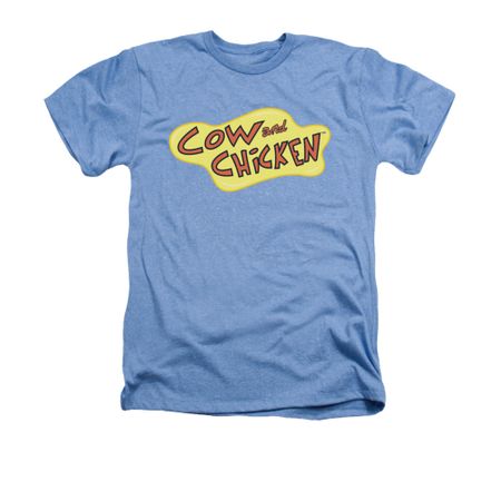 Cow & Chicken Shirt Logo Adult Heather Light Blue Tee T-Shirt