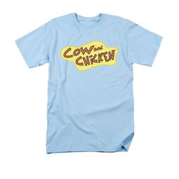 Cow & Chicken Shirt Logo Adult Light Blue Tee T-Shirt