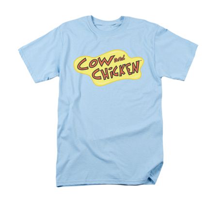 Cow & Chicken Shirt Logo Adult Light Blue Tee T-Shirt