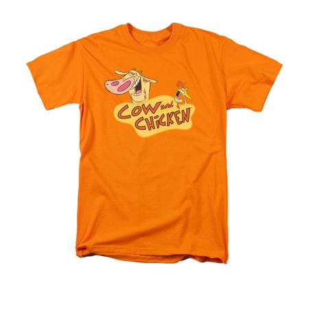 Cow & Chicken Shirt Logo Adult Orange Tee T-Shirt