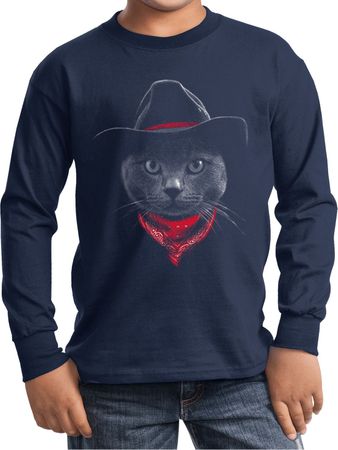 Cowboy Cat Kids Long Sleeve