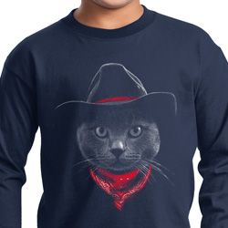Cowboy Cat Kids Long Sleeve