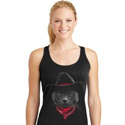 Cowboy Cat Ladies Dry Wicking Racerback
