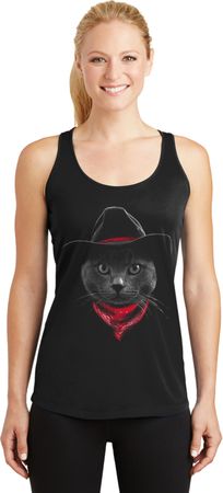 Cowboy Cat Ladies Dry Wicking Racerback