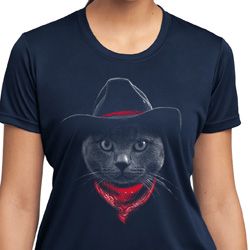 Cowboy Cat Ladies Dry Wicking T-shirt
