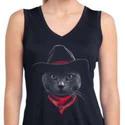 Cowboy Cat Ladies Dry Wicking Tank Top