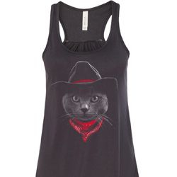 Cowboy Cat Ladies Flowy Racerback
