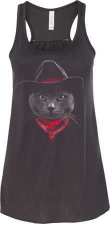 Cowboy Cat Ladies Flowy Racerback