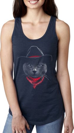 Cowboy Cat Ladies Ideal Racerback