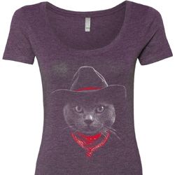 Cowboy Cat Ladies Scoop Neck