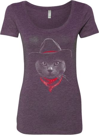 Cowboy Cat Ladies Scoop Neck