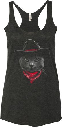 Cowboy Cat Ladies Tri Blend Racerback