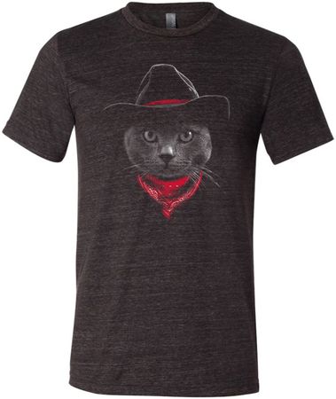 Cowboy Cat Tri Blend Tee