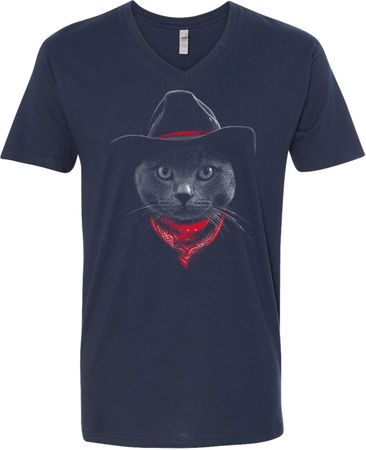 Cowboy Cat V-neck Shirt