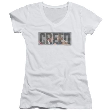 Creed Juniors V Neck Shirt Pep Talk White T-Shirt