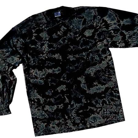 Crinkle Black Adult Unisex Tie Dye Long Sleeve Shirt