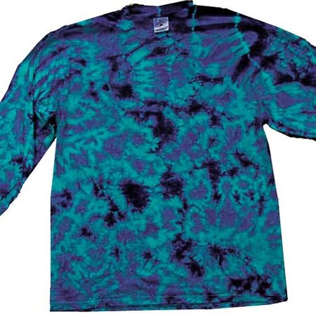 Crinkle Blue Adult Unisex Tie Dye Long Sleeve Shirt