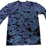 Crinkle Purple Black Adult Unisex Tie Dye Long Sleeve Shirt