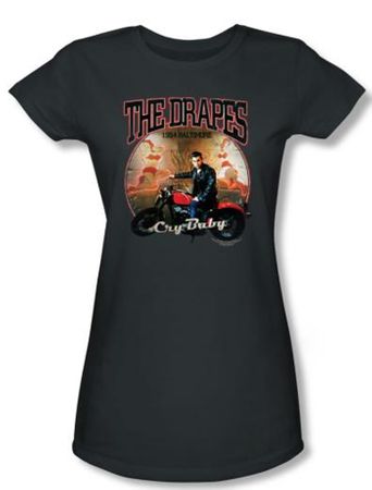 Cry Baby Juniors T-shirt Movie The Drapes Charcoal Tee Shirt