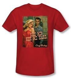 Cry Baby Slim Fit T-shirt Movie Kiss Me Adult Red Tee Shirt
