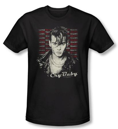 Cry Baby T-shirt Movie Drapes & Squares Black Slim Fit Tee Shirt