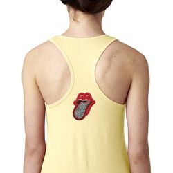 Crystal Tongue Patch Back Print Ladies Ideal Tank Top