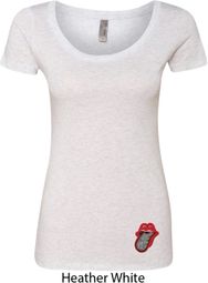 Crystal Tongue Patch Ladies Bottom Print Shirts