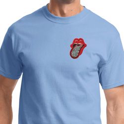 Crystal Tongue Patch Mens Pocket Print Shirts