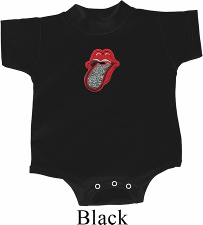 Crystal Tongue Patch Middle Print Baby Onesie