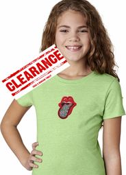 Clearance - Crystal Tongue Patch Middle Print Girls Shirt