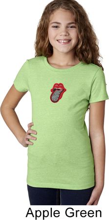 Clearance - Crystal Tongue Patch Middle Print Girls Shirt