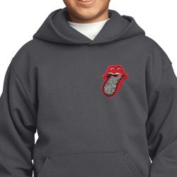 Crystal Tongue Patch Pocket Print Kids Hoodie