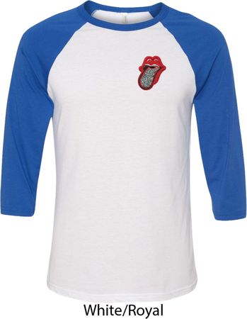 Crystal Tongue Patch Pocket Print Mens Raglan Shirt