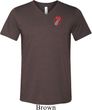 Crystal Tongue Patch Pocket Print Mens Tri Blend V-neck Shirt